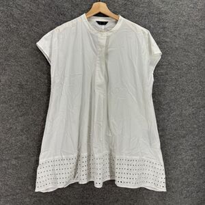 Simply Vera Vera Wang Blouse Women L Large White Crew Neck Short Sleeve Casual